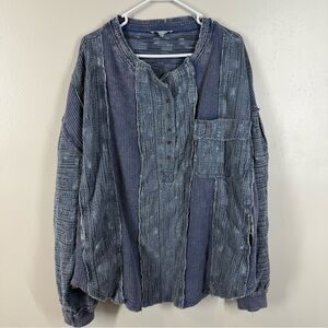 NWOT Oli & Hali Waffle Knit Blue Top